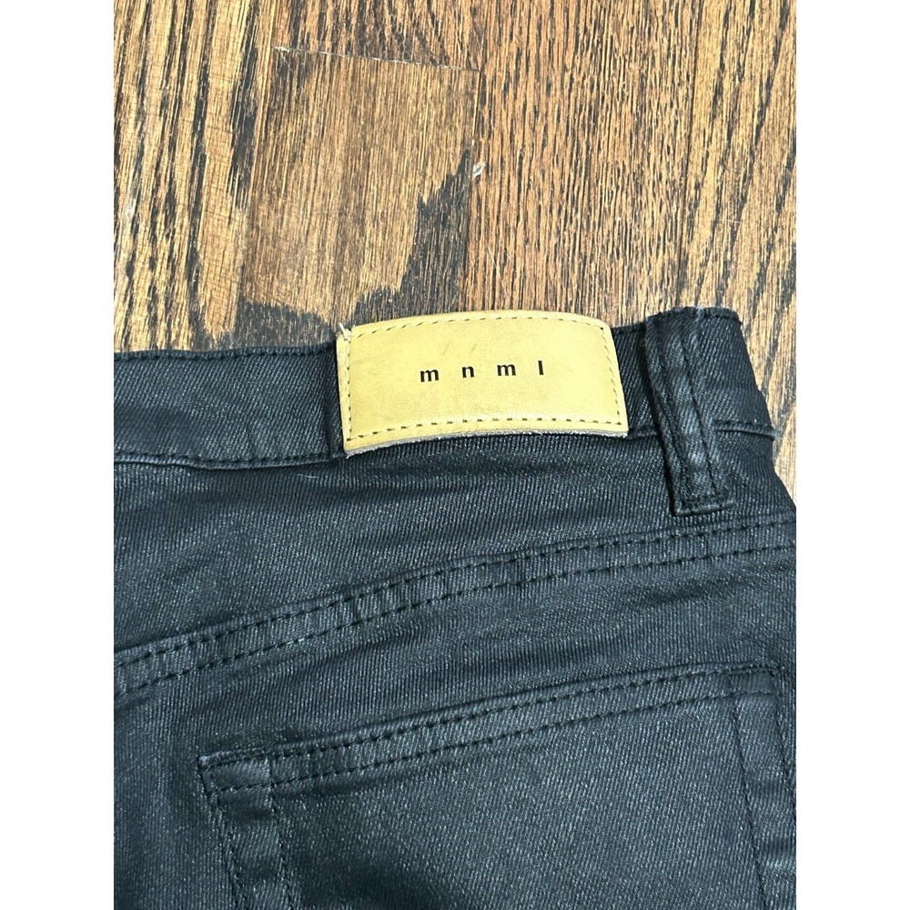 mnml Jeans Women 29 Black Skinny Stretch Denim Metalcore Jeans Ankle Lace Detail - Picture 4 of 7